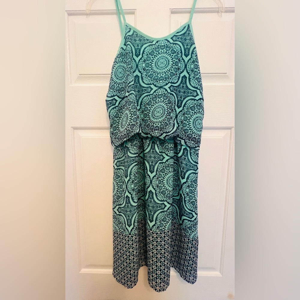 Pixley Aqua and Navy Summer Dress